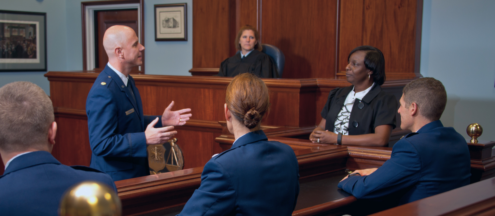 Air Force JAGs in the courtroom